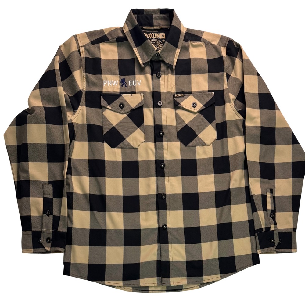 Dixxon Flannel Co Bravo D-Tech Tan Black Buffalo Check PNW EUV Shirt Mens M